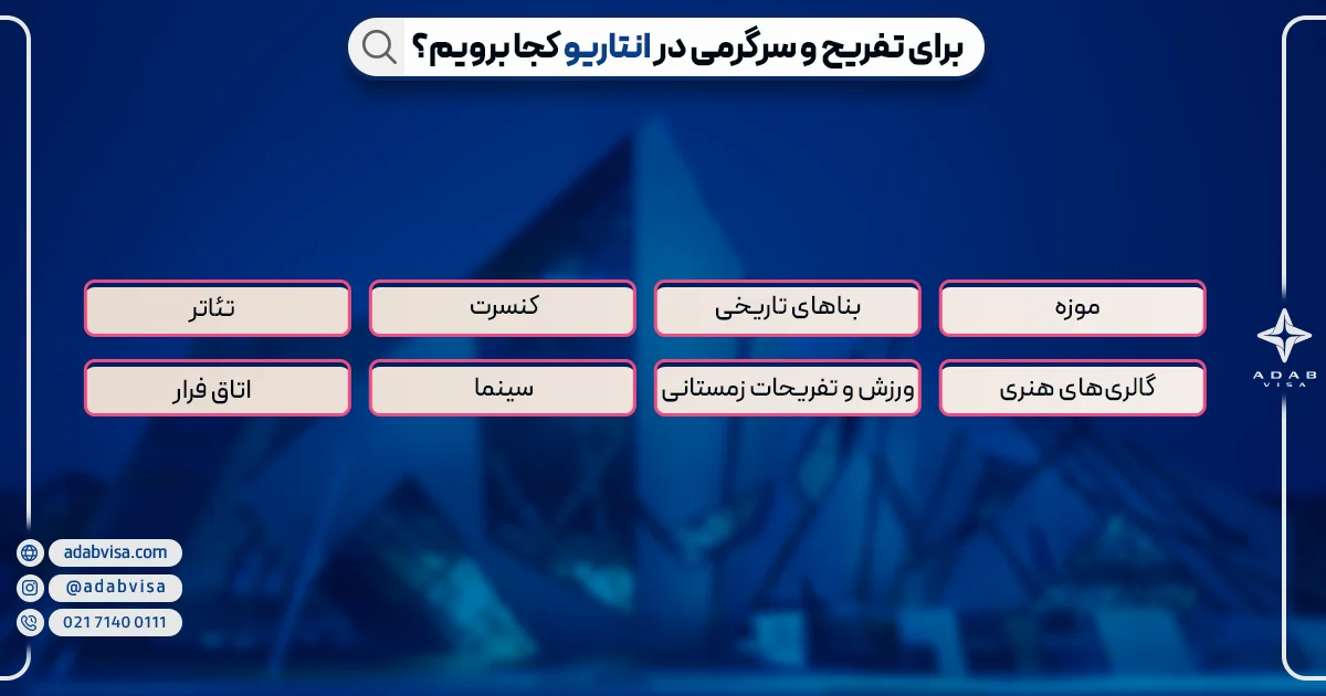 تفریح و سرگرمی در انتاریو کانادا | ادب ویزا