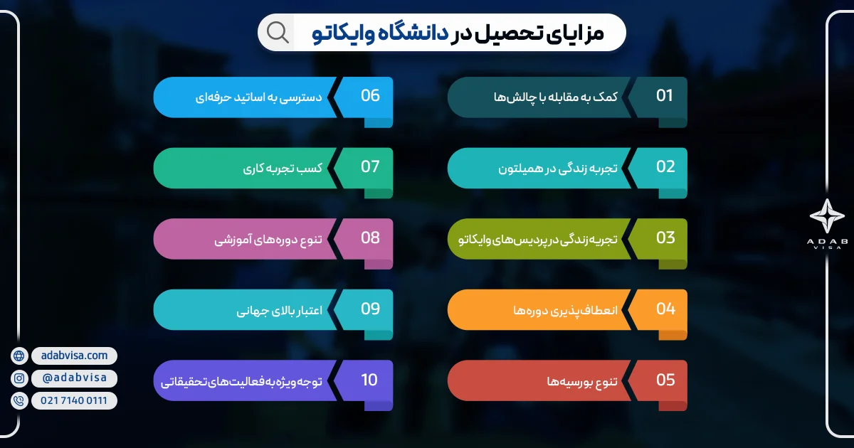 مزایای تحصیل در دانشگاه وایکاتو | ادب ویزا