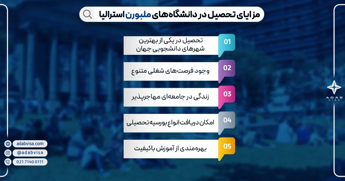 مزایای تحصیل در دانشگاه‌های ملبورن استرالیا