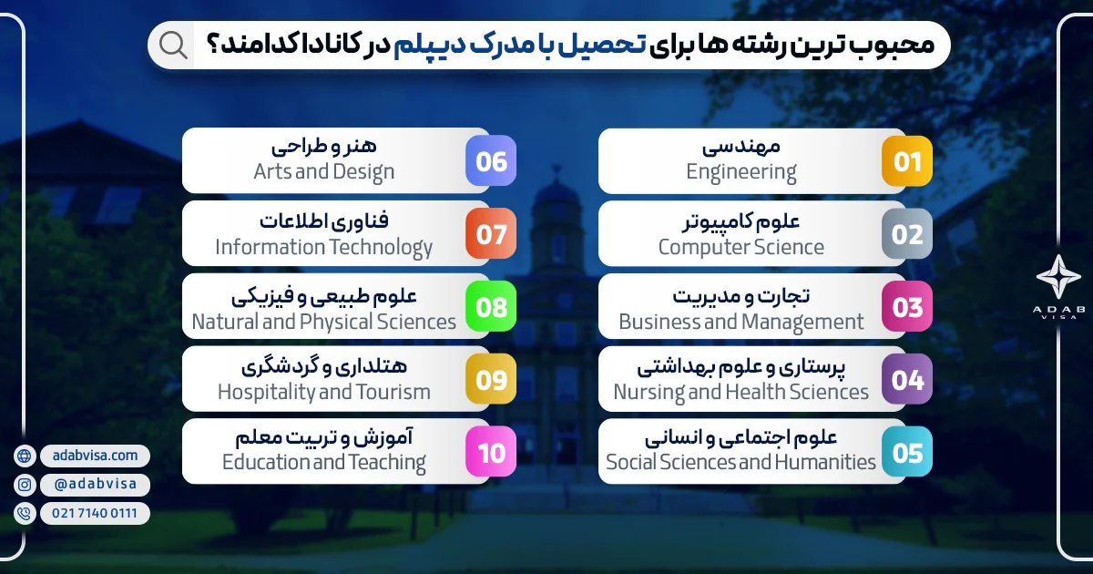 محبوب ترین رشته های تحصیلی با مدرک دیپلم 