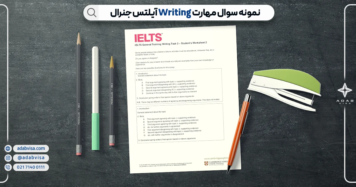 نمونه سوال مهارت Writing آیلتس آکادمیک