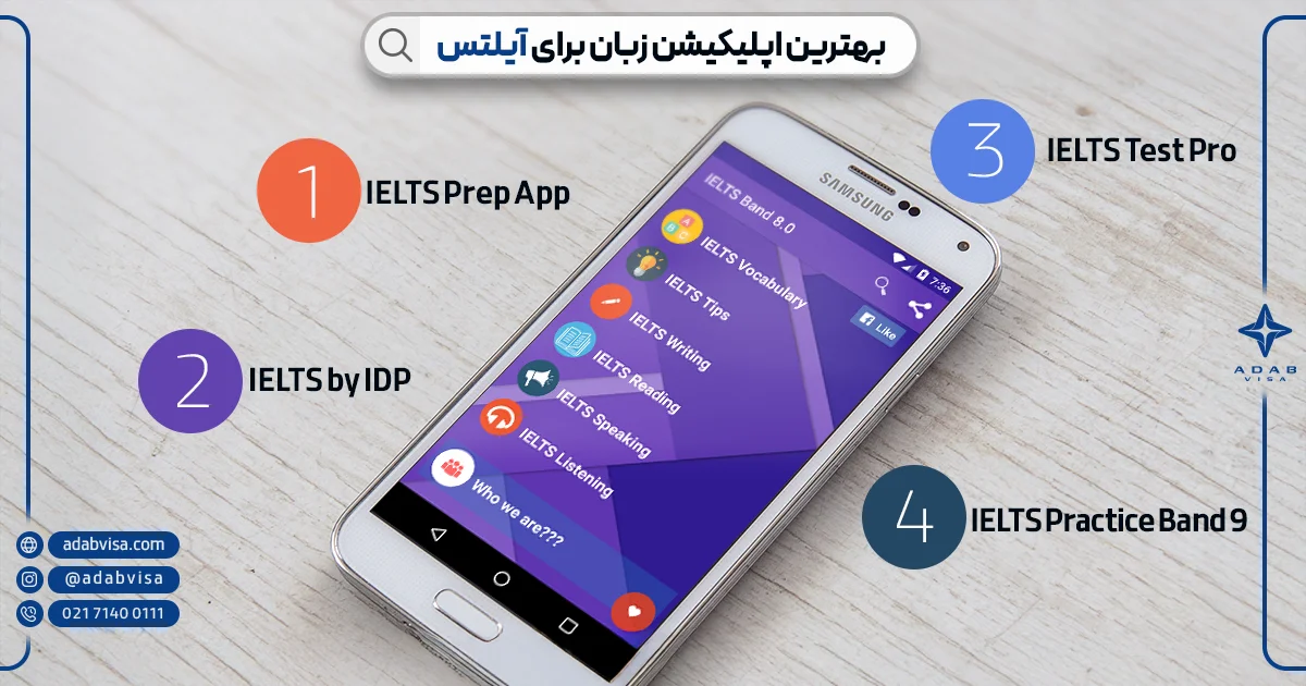 بهترین اپلیکیشن‌ زبان برای آیلتس| ادب ویزا