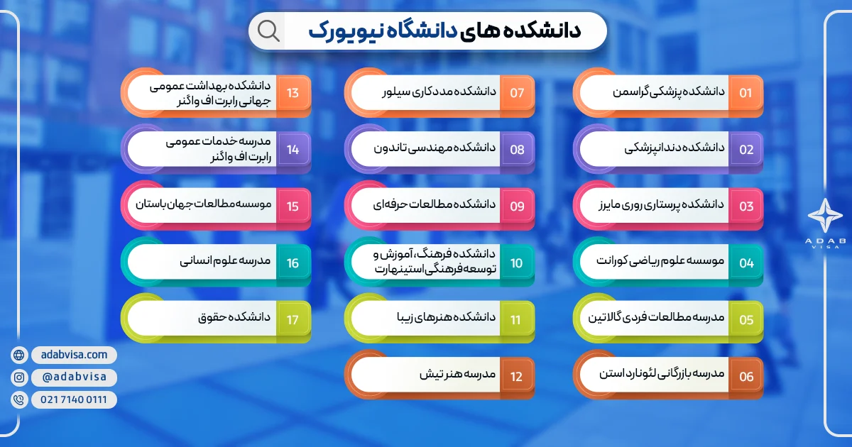 دانشکده های دانشگاه نیویورک | ادب ویزا