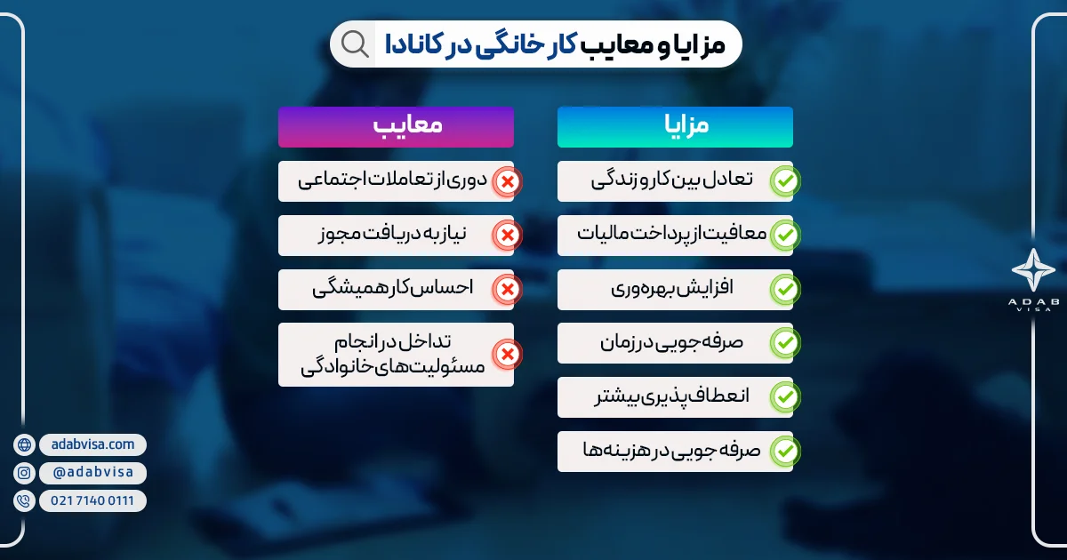 مزایا و معایب کار خانگی در کانادا